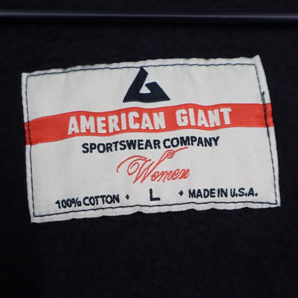 American Giant Black Full Zip Hoodie Sportswear Company Women Size L 100% Cotton - Picture 3 of 7